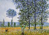 Sunlight effect poplars by Claude Monet